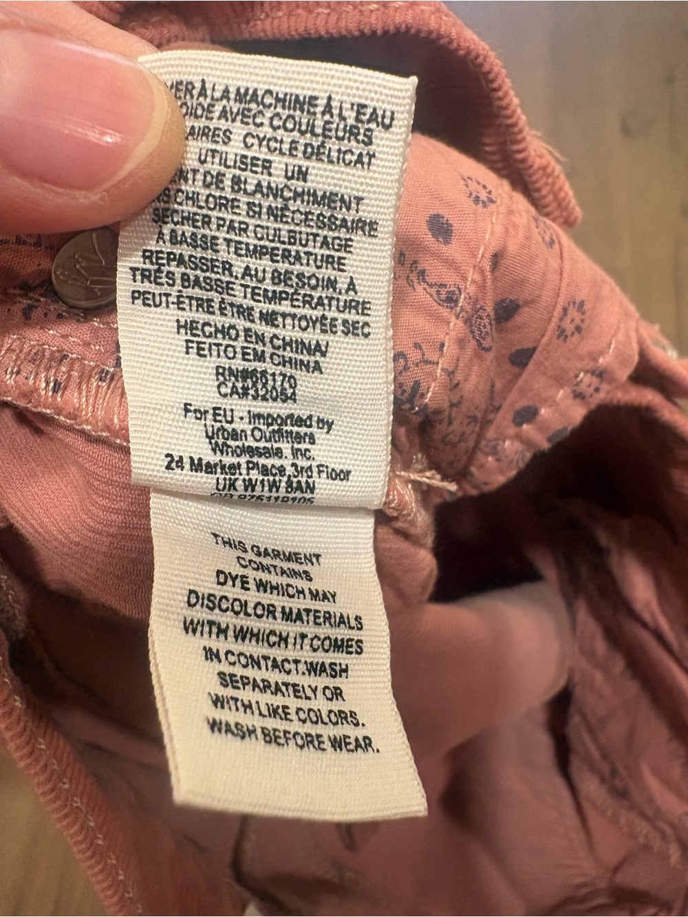 We The Free Free People $78 W14”Raw Hem Corduroy Skinny Pants Dusty Rose 27/4 - Picture 9 of 11